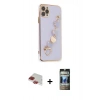 MARSİLYAN™- iPhone 11 Pro Max Kılıf Nova Işık Prime - Siyah 34D Hayalet Izgaralı Cam + Pers Alüminyum Kamera Lens - KI