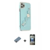 MARSİLYAN™- iPhone 11 Pro Max Kılıf Nova Işık Prime - Siyah 34D Hayalet Izgaralı Cam + Metal Kamera Lens Koruma Cam - GD