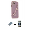 MARSİLYAN™- iPhone 11 Pro Max Kılıf Nova Işık Prime - Siyah 34D Hayalet Izgaralı Cam + Metal Kamera Lens Koruma Cam - MR