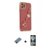 MARSİLYAN™- iPhone 11 Pro Max Kılıf Nova Işık Prime - Siyah 34D Hayalet Izgaralı Cam + Metal Kamera Lens Koruma Cam - MI