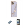 MARSİLYAN™- iPhone 11 Pro Max Kılıf Nova Işık Prime - Siyah 34D Hayalet Izgaralı Cam + Shine Kamera Lens Koruma Cam - MI