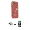 MARSİLYAN™- iPhone 11 Pro Max Kılıf Nova Işık Prime - Siyah 34D Hayalet Izgaralı Cam + Pers Alüminyum Kamera Lens - SH