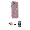 MARSİLYAN™- iPhone 11 Pro Max Kılıf Nova Işık Prime - Siyah 34D Hayalet Izgaralı Cam + Pers Alüminyum Kamera Lens - SH