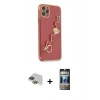MARSİLYAN™- iPhone 11 Pro Max Kılıf Nova Işık Prime - Siyah 34D Hayalet Izgaralı Cam + Pers Alüminyum Kamera Lens - YL