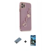 MARSİLYAN™- iPhone 11 Pro Max Kılıf Nova Işık Prime - Siyah 34D Izgaralı Cam + Metal Kamera Lens Koruma Cam - AKYL