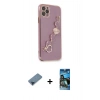 MARSİLYAN™- iPhone 11 Pro Max Kılıf Nova Işık Prime - Siyah 34D Izgaralı Cam + Metal Kamera Lens Koruma Cam - MI