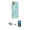 MARSİLYAN™- iPhone 11 Pro Max Kılıf Nova Işık Prime - Siyah 34D Izgaralı Cam + Pers Alüminyum Kamera Lens - SH