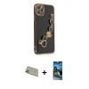 MARSİLYAN™- iPhone 11 Pro Max Kılıf Nova Işık Prime - Siyah 34D Izgaralı Cam + Rainbow Kamera Lens Koruma Cam - GD