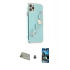 MARSİLYAN™- iPhone 11 Pro Max Kılıf Nova Işık Prime - Siyah 34D Izgaralı Cam + Rainbow Kamera Lens Koruma Cam - GD