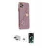 MARSİLYAN™- iPhone 11 Pro Max Kılıf Nova Işık Prime - Siyah 360 Mat Full Body Arka Koruyucu + Pers Alüminyum Kamera Lens - YL
