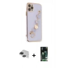 MARSİLYAN™- iPhone 11 Pro Max Kılıf Nova Işık Prime - Siyah 360 Mat Full Body Arka Koruyucu + Pers Alüminyum Kamera Lens - SH