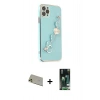MARSİLYAN™- iPhone 11 Pro Max Kılıf Nova Işık Prime - Siyah 360 Mat Full Body Arka Koruyucu + Rainbow Kamera Lens Koruma Cam - GD
