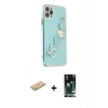 MARSİLYAN™- iPhone 11 Pro Max Kılıf Nova Işık Prime - Siyah 360 Mat Full Body Arka Koruyucu + Renkli Kamera Lens Koruma Cam - PE