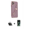 MARSİLYAN™- iPhone 11 Pro Max Kılıf Nova Işık Prime - Siyah 360 Mat Full Body Arka Koruyucu + Kamera Lens Koruma Cam - SF