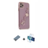 MARSİLYAN™- iPhone 11 Pro Max Kılıf Nova Işık Prime - Siyah 3D Antistatik Cam Ekran Koruyucu + Metal Kamera Lens Koruma Cam - GD