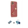 MARSİLYAN™- iPhone 11 Pro Max Kılıf Nova Işık Prime - Siyah 3D Antistatik Cam Ekran Koruyucu + Metal Kamera Lens Koruma Cam - GD
