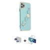 MARSİLYAN™- iPhone 11 Pro Max Kılıf Nova Işık Prime - Siyah 3D Antistatik Cam Ekran Koruyucu + Pers Alüminyum Kamera Lens - LT