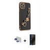MARSİLYAN™- iPhone 11 Pro Max Kılıf Nova Işık Prime - Siyah 3D Antistatik Hayalet Cam Ekran Koruyucu + Pers Alüminyum Kamera Lens - LT