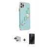 MARSİLYAN™- iPhone 11 Pro Max Kılıf Nova Işık Prime - Siyah 3D Antistatik Hayalet Cam Ekran Koruyucu + Pers Alüminyum Kamera Lens - LT