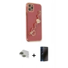MARSİLYAN™- iPhone 11 Pro Max Kılıf Nova Işık Prime - Siyah 3D Antistatik Hayalet Cam Ekran Koruyucu + Pers Alüminyum Kamera Lens - YL
