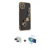 MARSİLYAN™- iPhone 11 Pro Max Kılıf Nova Işık Prime - Siyah 3D Antistatik Seramik Nano Ekran Koruyucu + Pers Alüminyum Kamera Lens - SH
