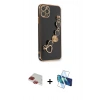MARSİLYAN™- iPhone 11 Pro Max Kılıf Nova Işık Prime - Siyah 3D Antistatik Seramik Nano Ekran Koruyucu + Pers Alüminyum Kamera Lens - KI