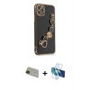 MARSİLYAN™- iPhone 11 Pro Max Kılıf Nova Işık Prime - Siyah 3D Antistatik Seramik Nano Ekran Koruyucu + Rainbow Kamera Lens Koruma Cam - YL