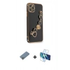 MARSİLYAN™- iPhone 11 Pro Max Kılıf Nova Işık Prime - Siyah 3D Antistatik Seramik Nano Ekran Koruyucu + Shine Kamera Lens Koruma Cam - GS