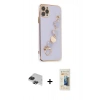 MARSİLYAN™- iPhone 11 Pro Max Kılıf Nova Işık Prime - Siyah 6D Mat Seramik Hayalet Nano Ekran Koruyucu + Pers Alüminyum Kamera Lens - SH