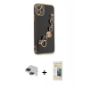 MARSİLYAN™- iPhone 11 Pro Max Kılıf Nova Işık Prime - Siyah 6D Mat Seramik Hayalet Nano Ekran Koruyucu + Pers Alüminyum Kamera Lens - SH