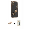 MARSİLYAN™- iPhone 11 Pro Max Kılıf Nova Işık Prime - Siyah 6D Mat Seramik Hayalet Nano Ekran Koruyucu + Renkli Kamera Lens Koruma Cam - PE