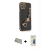 MARSİLYAN™- iPhone 11 Pro Max Kılıf Nova Işık Prime - Siyah 6D Mat Seramik Hayalet Nano Ekran Koruyucu + Rainbow Kamera Lens Koruma Cam - GD