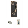 MARSİLYAN™- iPhone 11 Pro Max Kılıf Nova Işık Prime - Siyah 6D Mat Seramik Hayalet Nano Ekran Koruyucu + Rainbow Kamera Lens Koruma Cam - YL