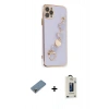 MARSİLYAN™- iPhone 11 Pro Max Kılıf Nova Işık Prime - Siyah Bilvis Hayalet Cam Ekran Koruyucu + Açık Yeşil Metal Kamera Lens Koruma Cam