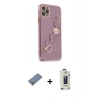 MARSİLYAN™- iPhone 11 Pro Max Kılıf Nova Işık Prime - Siyah Bilvis Hayalet Cam Ekran Koruyucu + Gümüş Metal Kamera Lens Koruma Cam