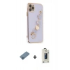 MARSİLYAN™- iPhone 11 Pro Max Kılıf Nova Işık Prime - Siyah Bilvis Hayalet Cam Ekran Koruyucu + Shine Kamera Lens Koruma Cam - MI