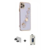 MARSİLYAN™- iPhone 11 Pro Max Kılıf Nova Işık Prime - Siyah Bilvis Hayalet Cam Ekran Koruyucu + Pers Alüminyum Kamera Lens - SH