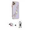 MARSİLYAN™- iPhone 11 Pro Max Kılıf Nova Işık Prime - Siyah Bilvis Hayalet Cam Ekran Koruyucu + Pers Alüminyum Kamera Lens - KI