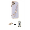 MARSİLYAN™- iPhone 11 Pro Max Kılıf Nova Işık Prime - Siyah Bilvis Hayalet Cam Ekran Koruyucu + Renkli Kamera Lens Koruma Cam - MI