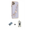 MARSİLYAN™- iPhone 11 Pro Max Kılıf Nova Işık Prime - Siyah Bilvis Hayalet Cam Ekran Koruyucu + Shine Kamera Lens Koruma Cam - SH