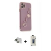MARSİLYAN™- iPhone 11 Pro Max Kılıf Nova Işık Prime - Siyah Bilvis Hayalet Cam Ekran Koruyucu + Yeşil Pers Alüminyum Kamera Lens