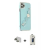 MARSİLYAN™- iPhone 11 Pro Max Kılıf Nova Işık Prime - Siyah Bilvis Hayalet Cam Ekran Koruyucu + Yeşil Pers Alüminyum Kamera Lens