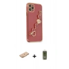 MARSİLYAN™- iPhone 11 Pro Max Kılıf Nova Işık Prime - Siyah Joko Magic 5D Hayalet Cam + Turuncu Renkli Kamera Lens Koruma Cam