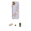 MARSİLYAN™- iPhone 11 Pro Max Kılıf Nova Işık Prime - Siyah Joko Magic 5D Hayalet Cam + Turuncu Renkli Kamera Lens Koruma Cam