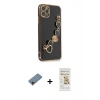 MARSİLYAN™- iPhone 11 Pro Max Kılıf Nova Işık Prime - Siyah Mat Seramik Nano Ekran Koruyucu + Shine Kamera Lens Koruma Cam - GD