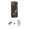 MARSİLYAN™- iPhone 11 Pro Max Kılıf Nova Işık Prime - Siyah Mat Seramik Nano Ekran Koruyucu + Metal Kamera Lens Koruma Cam - MR