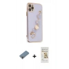 MARSİLYAN™- iPhone 11 Pro Max Kılıf Nova Işık Prime - Siyah Mat Seramik Nano Ekran Koruyucu + Metal Kamera Lens Koruma Cam - MR