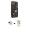 MARSİLYAN™- iPhone 11 Pro Max Kılıf Nova Işık Prime - Siyah Mat Seramik Nano Ekran Koruyucu + Pers Alüminyum Kamera Lens - LT