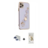 MARSİLYAN™- iPhone 11 Pro Max Kılıf Nova Işık Prime - Siyah Mat Seramik Nano Ekran Koruyucu + Pers Alüminyum Kamera Lens - LT