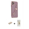 MARSİLYAN™- iPhone 11 Pro Max Kılıf Nova Işık Prime - Siyah Mat Seramik Nano Ekran Koruyucu + Renkli Kamera Lens Koruma Cam - YL